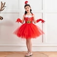 thumbnail image 2 of Afdoent Toddler Girls Dress Christmas Clothes Tutu Mesh Dress With Gloves Headwear 3Pcs Sets Performance 6-7 Years, 2 of 7