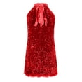 thumbnail image 7 of Levmjia Women Sequin Mini Dress Hanging Neck Sleeveless Solid Color Off Shoulder Casual Party Cocktail With Night Out Club Vacation Daily Wear, 7 of 7