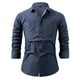 thumbnail image 1 of pstuiky camisas de hombre de manga larga, Camisa deportiva de manga larga con cuello vuelto y botones lisos holgados a la moda para hombre camisetas de hombre xl, 1 of 2