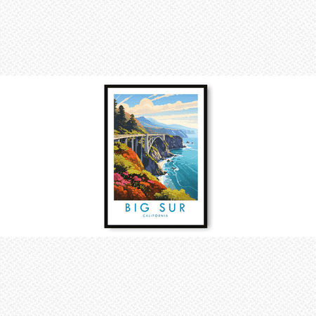 Big Sur California Coast Travel Poster, Poster Only