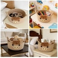 thumbnail image 4 of Cute Cow Shaped Cotton Rope Storage Easter Basket, Round Soft Organizer with Ears & Handles for Nursery Room, Small Shower Gift Basket for Blanket Towel Diaper & Home Decorative Storage, 9*6in, Khaki, 4 of 8