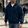 thumbnail image 2 of Eygvbb Men's Quarter Zip Hoodie Long Sleeve Pullover Sweatshirt With Zipper Pockets Drawstring Hood Loose Fit Versatile Trendy Casual Top, 2 of 7