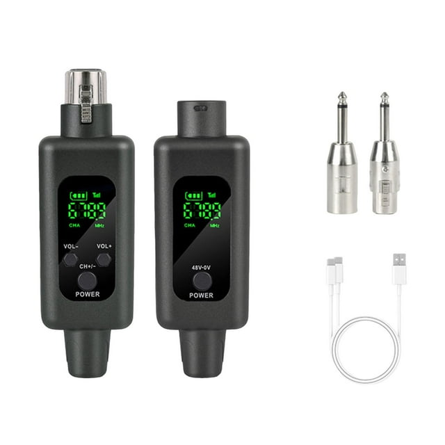 Kit de adaptador de micrófono XLR recargable inalámbrico receptor del transmisor XLR Conjunto de adaptador de micrófono XLR Conjunto de guitarras de 1 por 1