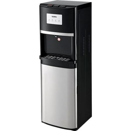 Global Industrial Tri-Temp Non-Filtered Water Dispenser, Black with Stainless