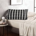 thumbnail image 2 of ZNDUO Rectangular Plush Cushion Cover, Black Abstraction Seamless Pattern Non-Pilling Hidden Zip Bedroom Sofa Pillowcases, 14"x20", 2 of 8