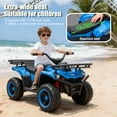 thumbnail image 5 of iRerts 24V Electric Ride on ATV, 24V Kids Ride on Toys for Kids Boys Girls Ages 3-5, Battery Powered Kids Electric Cars with Bluetooth, Music, LED Lights, Front/Rear Storage Racks, Blue, 5 of 11