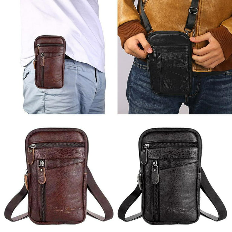 Jenny Watson Men's Genuine Leather Shoulder Messenger Bag Flap