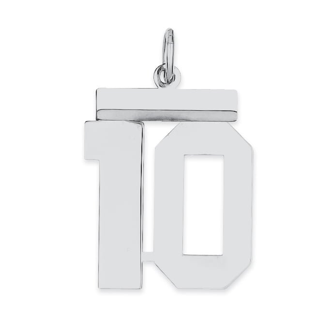 Sterling Silver Medium Polished Number 76 Charm
