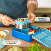 OmieBox Bento Box for Kids - Insulated Bento Lunch Box with Leak Proof Thermos Food Jar - Blue Sky by OmieLife