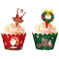 thumbnail image 2 of 48 piezas de adornos navideños para cupcakes, kit de envoltorios navideños para cupcakes, decoración de cupcakes, decoración de pasteles de Navidad, 2 of 5