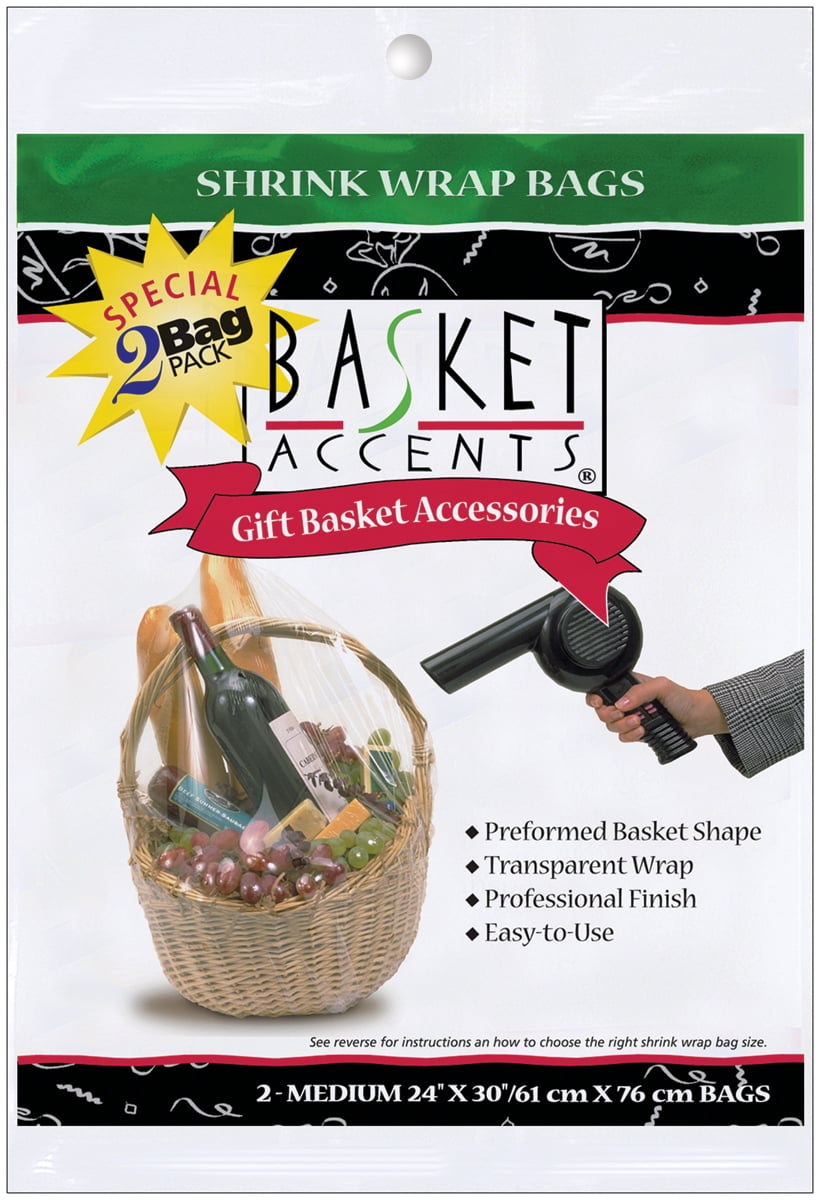 Basket Accents Shrink Wrap Bags Medium 24"X30" 2/PkgClear Walmart Canada