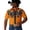 j110-Orange, variant on LIIPEE Western Cowboy Floral Graphic Shirt For Men Short Sleeve Turn Down Collar Button Up Shirts Male Comfortable Breathable Tops,L