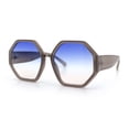 thumbnail image 6 of Womens Octagonal Oversized Retro Chic Fashion Double Rim Sunglasses Beige - Blue Beige, 6 of 8