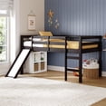 thumbnail image 2 of DHP Milton Kids' Low Loft Bed with Slide, Twin, Brown, 2 of 9