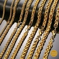 thumbnail image 6 of Infinique Creations - 18K Gold Plated Stainless Steel Wheat Braided Chain Bracelet Necklace 3mm - 8mm, 6 of 7