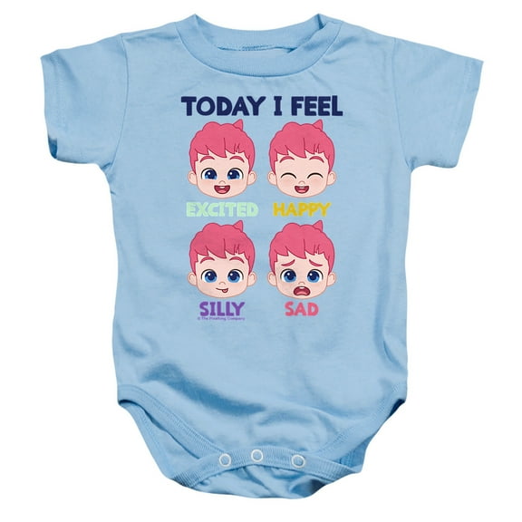 Bebefinn Today I Feel Unisex Infant Snap Suit for Baby, Light Blue, Medium