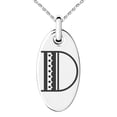 thumbnail image 1 of Stainless Steel Letter D Initial Metro Retro Monogram Engraved Small Oval Charm Pendant Necklace, 1 of 1