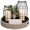 Brown, variant on Brass Metal Lantern Candle Holders Set of 2 Farmhouse Indoor Outdoor Decor