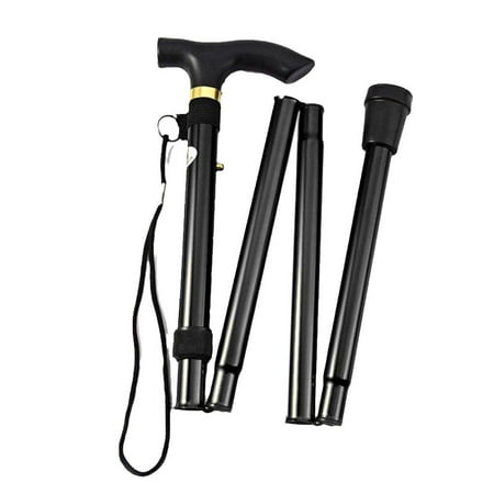 Foldable Walking Stick Travel Cane Aluminum Alloy Adjustable Height' E0Q5