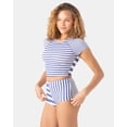 thumbnail image 5 of Roxy Stripe Out Crop Rashguard - Size S - Color: Bijou Blue, 5 of 7