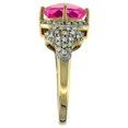 thumbnail image 3 of 14k Yellow Gold Natural Pink Topaz Ring Diamond Halo Oval 10x8mm, 1/2 inch wide, size 7, 3 of 4