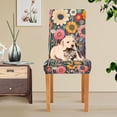 thumbnail image 4 of Yayeee 4 Pack Dining Chair Covers Stretch Parson Chairs Slipcovers Seat Protector, Large Colorful Flowers, 4 of 6