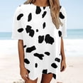 thumbnail image 2 of BOOMNY Women's Plus Size Short Sleeve T-Shirts Cow Graphic Loose Summer Tees for Women, 2 of 4