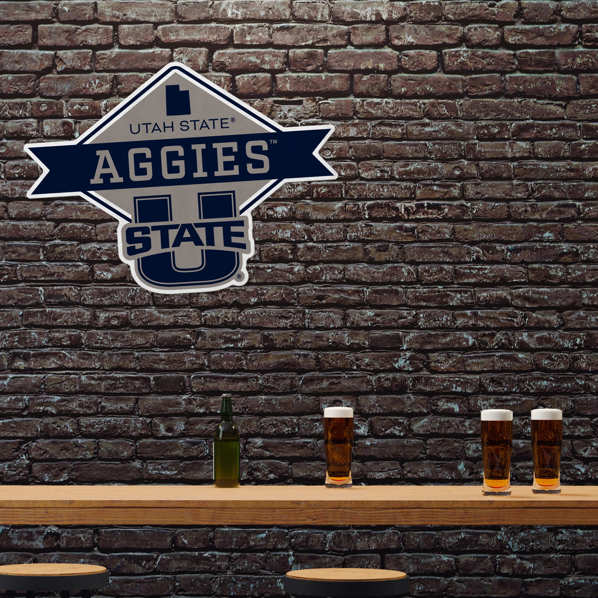 Utah State University Shape Cut Logo With Header Card - Diamond Design