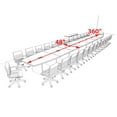 Modern Boat Shaped 30' Feet Conference Table, OFCONC154