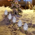 thumbnail image 3 of Set of 5 Lighted LED Jumbo C9 Bulb Christmas Pathway Marker Lawn Stakes - Clear Lights, 3 of 8