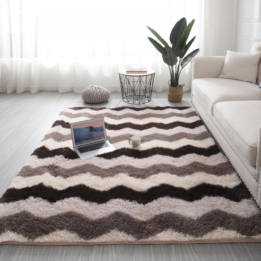 Flannel Anti-skid Shaggy Area Rug Dining Living Room Bedroom Carpet Xmas Gifts 