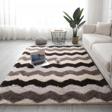 Fluffy Bedroom Rugs Shaggy Geometric Design Area Rug For Girls Baby Room Kids Living Room Home Decor Floor Carpet