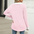 thumbnail image 4 of HLKJKLS Winter Clothing For Women Contrast Collar Long Sleeve Ribbed Lightweight Sweater Casual Fall Slimming Top Pink S-Xxl, 4 of 8