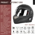 thumbnail image 6 of Martian Motorcycle Bluetooth Helmet Full Face Dual Visor Bluetooth Headset: HM-BH2 Matt Black, 6 of 9