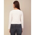 thumbnail image 4 of Moomaya Womens Solid Long Sleeves Crop Top, V-Neck Cotton Summer Short Top, 4 of 9