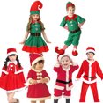 thumbnail image 2 of Conjunto de vestido rojo de Navidad para niños, traje de Papá Noel, ropa de fiesta, Año Nuevo, 2 of 4
