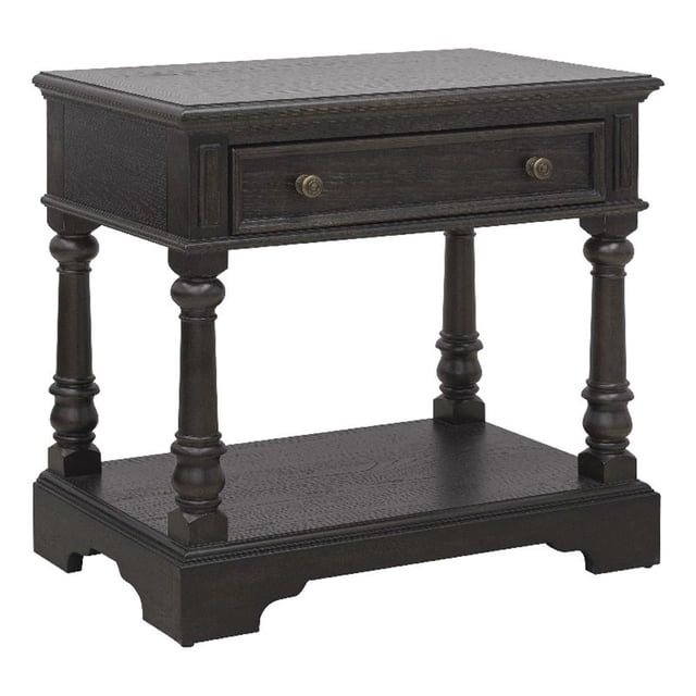 Bowery Hill Commode de Bachelier avec Tiroir et Tablette en Velours Brun