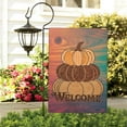 thumbnail image 3 of Christian Fall Garden Flag 12x18 Inch Double Sided Burlap Fall for Jesus He Never Leaves Maples Cross Pumpkin Thanksgiving Small Yard Flag for Outside Decoration, 3 of 5