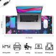 thumbnail image 5 of Long Mouse Pads for Desk,Neon Feather with Dots Pattern Desk Mats on Top Of Desks, Desk Mouse Pad Extra Large with 3mm Non-Slip Base and Stitched Edge for Gaming,Office,Work,Home 31.5"x11.8", 5 of 6