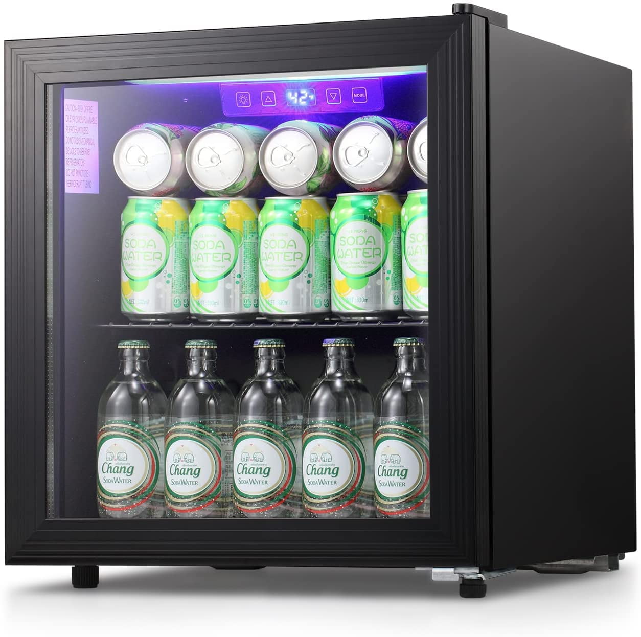 AGLUCKY 1.7Cu.ft Beverage Refrigerator Cooler Mini Fridge Soda or Beer, Small Drink Dispenser