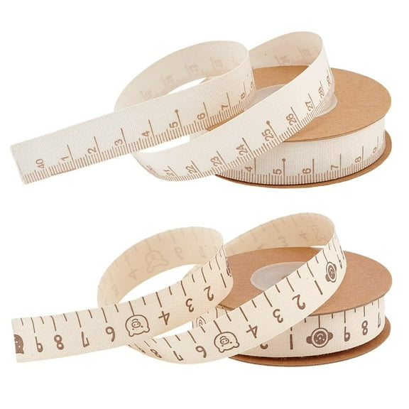 9m/ 9.8 Yards Measuring Tape Ribbon Cotton Ribbon with Scale 2 Rolls 15mm Seamstress Tape Cloth Tape Measure Ruler Ribbon for Sewing Lose Weight Body Waist Circumference Tailor Craftsmen