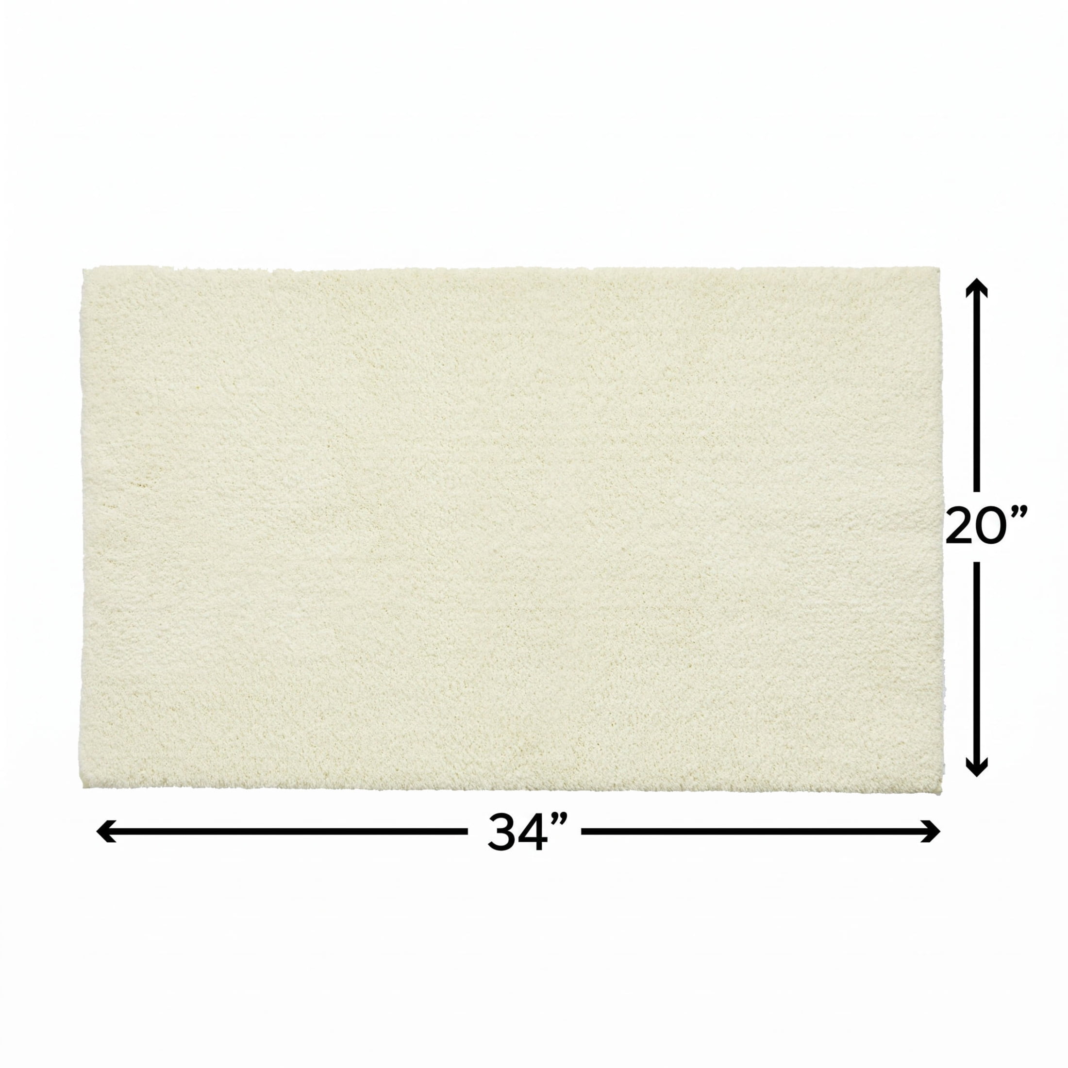 Better Homes & Gardens Ultra Soft Polyester Bath Rug, Plush Absorbent Bathroom Floor Rug with Skid-Resistant Backing, Machine Washable, 20" x 34", Vanilla Dream