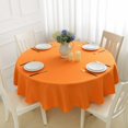 thumbnail image 2 of Romanstile Nappe Ronde Imperméable, Résistante aux Taches, Lavable, Sans Plis, en Polyester pour Cuisine, Salle à Manger, Fête, Mariage, Intérieur et Extérieur - Orange, 90 Pouces, 2 of 5
