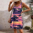 thumbnail image 3 of UPPADA Women's Summer Beach Dress Floral Print Midi Sundress Sleeveless Casual T-Shirts Dress V Neck Loose Boho Tank Dresses My Lists On My Account Orange,S, 3 of 7