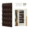 thumbnail image 6 of 20 Pockets Over The Door Hanging Shoe Organizer Closet Storage Holder Bag Brown, 6 of 8