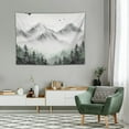 thumbnail image 2 of COMIO  Mountain Forest Tapestry, Misty Foggy Black and White Tree Landscape Watercolor Art Wall Tapestries, Nature Scenery Tapestry for Bedroom Living Room Backdrop, 2 of 7