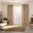 thumbnail image 2 of PinesC Tan Linen Curtains for Living Room 84 Inch Length 2 Panels Set, Burlap Textured Thick Light Filtering Window Drapes for Farmhouse Home Decor, 52 Inch Wide Each Panel, 2 of 5