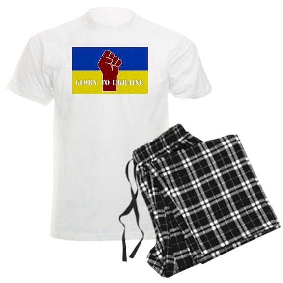 CafePress - Glory To Ukraine Pajamas - Men's Light Loose Fit Cotton Pajama Set