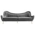 thumbnail image 6 of Sofa Couch, Grey Gray, Velvet, Living Kitchen Cafe Bistro Hospitality Restaurant, Modern Contemporary Boutique HB34260, 6 of 9