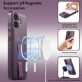 thumbnail image 6 of Designed for iPhone 16 Plus Case Magnetic, [Support Wireless Charging] Rugged Cover with Wristband Anti-Drop Finger Strap Heavy Duty Shockproof Phone Case for iPhone 16 Plus, Purple, 6 of 9